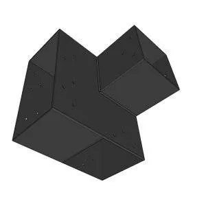 Perspektivische Darstellung des SUNDIY-Steckers Anthrazit RAL 7016 – 240 mm 3-Wege-L-förmiger Stecker – links