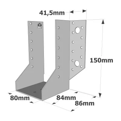 Balkenschuhe mit außenliegenden Schenkeln, SAE CLASSIC-Serie (Dicke 2 mm, Tiefe 84 mm) - Réf. SAE380/80/2