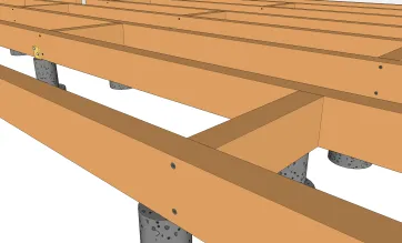 Details der Befestigungen der Abstandhalter