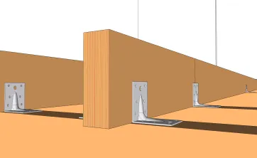 Details der Balkenbefestigungen an den Unterzugbalken 1