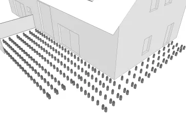 Verteilung der Betonsockel 2