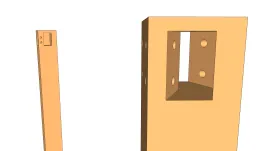 Herstellung von Einkerbungen in den Ständern für den Einbau von Unterzugbalken