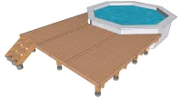 Vorschaubild des Artikels : Holzterrasse auf Ständerwerk für einen achteckigen Schwimmbecken 