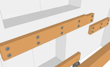 Details der Befestigung der Mauerbalken