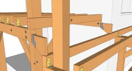 Die Schaffung der Stufen des Treppenhauses zwischen den beiden Terrassenebenen
