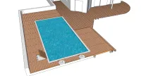 Vorschaubild des Artikels : Holzterrasse mit Hybridstruktur um einen rechteckigen Swimmingpool