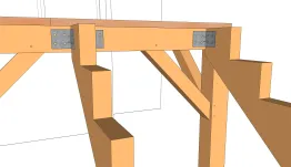 Befestigung der Treppenwange am Unterzugbalken
