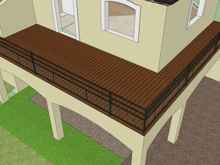 Hybrid-Terrasse aus Beton/Holz