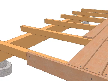 Die Verlegung auf Unterzugbalken