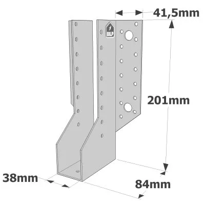 Balkenschuhe mit außenliegenden Schenkeln, SAE CLASSIC-Serie (Dicke 2 mm, Tiefe 84 mm) - Réf. SAE440/38/2