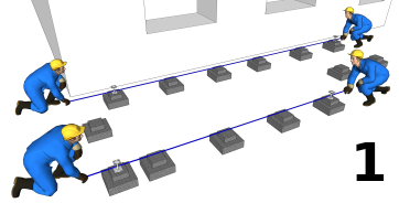 Markierung der Position der Ständer 