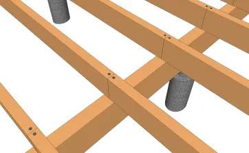 Details der Balkenbefestigung