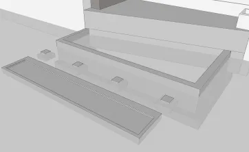 Herstellung der Betonsockel und der Betonplatte