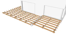 Anordnung der Lagerhölzer auf Betonsockel 2