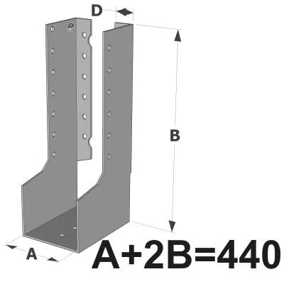 Balkenschuhe mit innenliegenden Schenkeln, SAI-Reihe NACH MASS (Dicke 2mm) - Réf. SAIL440/2X