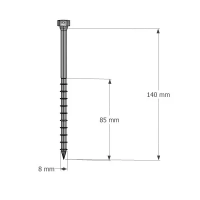 Stahlverbinderschrauben auf Holz, SSH8.0X140 - Réf. 75141