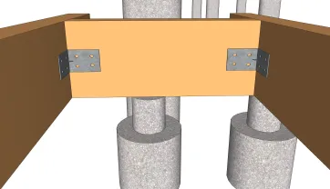 Befestigungsdetails der Unterzugbalken der Treppe 1