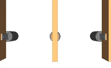 Details der Befestigungen der Lagerhölzer auf verstellbaren Pfostenträger 2