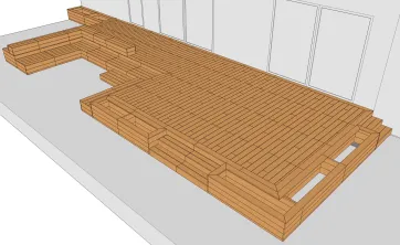 Einbau von Dielen und Planzkübelkanten 2