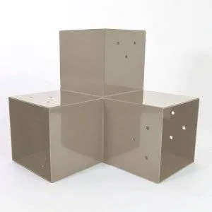 SUNDIY Verbinder Beige Sand RAL 1002 - 90mm in 3 Richtungen - L-Form