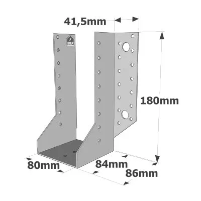 Balkenschuhe mit außenliegenden Schenkeln, SAE CLASSIC-Serie (Dicke 2 mm, Tiefe 84 mm) - Réf. SAE440/80/2