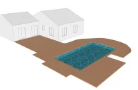 Vorschaubild des Artikels : Holzterrasse auf verstellbaren Sockel, Schwimmbad und große Kurve