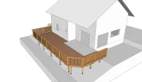Vorschaubild des Artikels : Holzterrasse auf Ständerwerk auf geneigtem Boden