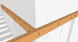 Befestigungsdetails der Mauerbalken