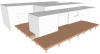 Vorschaubild des Artikels : Holzterrasse in zwei Blöcken auf Unterzugbalken