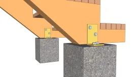 Befestigung der Treppenwange am Betonsockel