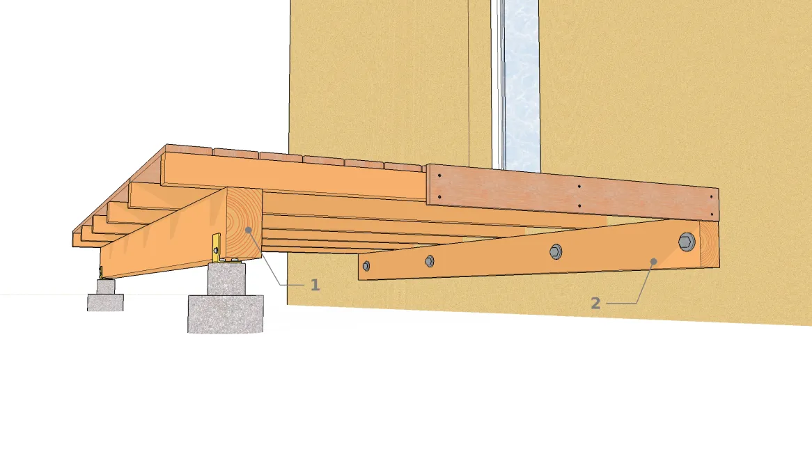 Holzterrasse mit Verlegung auf Unterzugbalken
