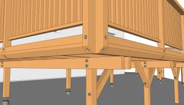 Details der Befestigungen des Geländer