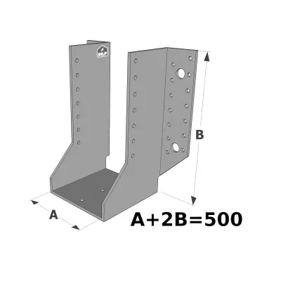 Große Balkenschuhe mit außenliegenden Schenkel, GSE CLASSIC-Sortiment (Dicke 4mm, Tiefe 110mm) - Réf. GSE500/4X