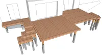 Vorschaubild des Artikels : Holzterrasse auf Ständerwerk mit einer Treppe