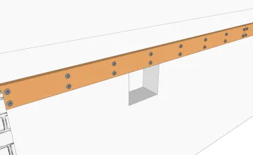 Befestigungsdetails der Mauerbalken