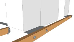 Befestigung des Balkens parallel zur Fassade