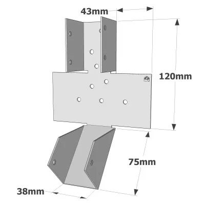 Balkenschuhe mit verstellbarer Neigung - Réf. SPR38/120