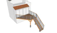 Vorschaubild des Artikels : Trapezförmige Holzterrasse auf Ständerwerk mit Treppe