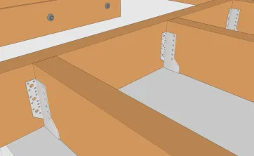 Details der Balkenbefestigungen an den Unterzugbalken 2