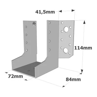 Balkenschuhe mit außenliegenden Schenkeln, SAE CLASSIC-Serie (Dicke 2 mm, Tiefe 84 mm) - Réf. SAEL300/72/2