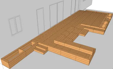 Einbau von Dielen und Planzkübelkanten 1