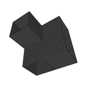 Perspektivische Darstellung des SUNDIY-Steckers Anthrazit RAL 7016 – 240 mm 3-Wege-L-förmiger Stecker – rechts