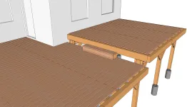 Die Installation der Dielen der Treppenstufen