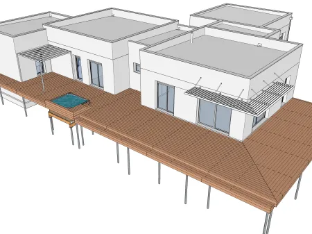 Holzterrasse auf anderen Arten von Bauwerken