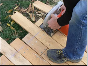 Die Dielen an den Seiten