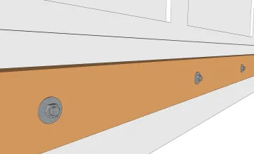 Details der Befestigungen der Mauerbalken