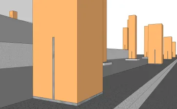 Details zur Befestigung der Pfosten an Betonsockel und -platte 