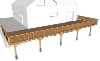 Vorschaubild des Artikels : Holzterrasse auf Ständerwerk am Haus
