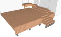 Vorschaubild des Artikels : Holzterrasse auf einer gemischten Struktur: Unterzugbalken und Ständerwerk + vertikale Kanten