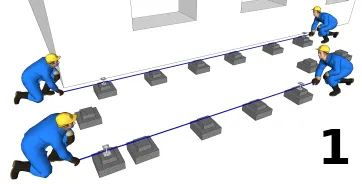 Markierung der Position der Ständer 